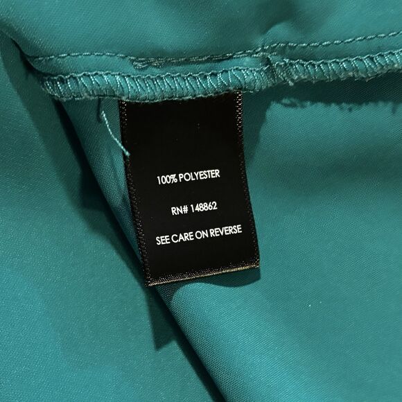 Torrid Blue Dress Women's Size 4 4X Tea Length Studio Crepe de Chine Surplice - Picture 11 of 12